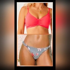 L*Space Bikini Set Large/Medium Bikini Pink & striped Floral